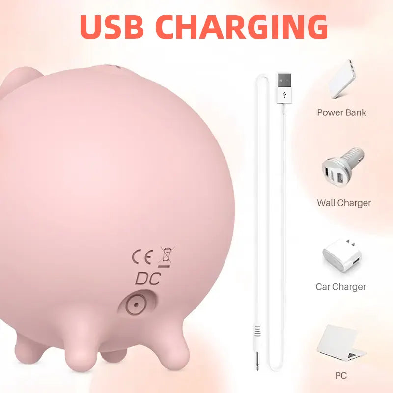 Pink Pig Sucking Vibrator