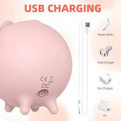 Pink Pig Sucking Vibrator