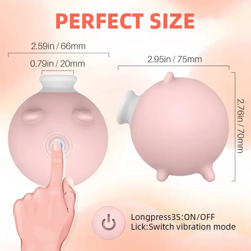 Pink Pig Sucking Vibrator